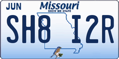 MO license plate SH8I2R