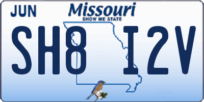 MO license plate SH8I2V