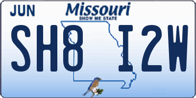 MO license plate SH8I2W