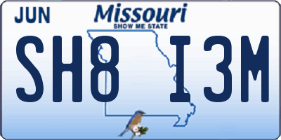 MO license plate SH8I3M