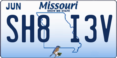 MO license plate SH8I3V