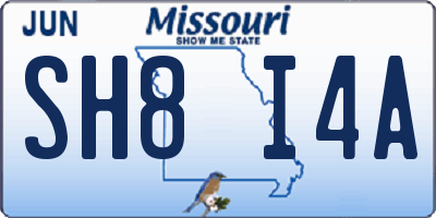 MO license plate SH8I4A