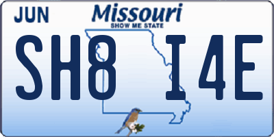 MO license plate SH8I4E