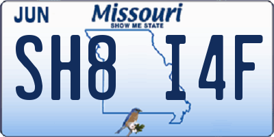 MO license plate SH8I4F