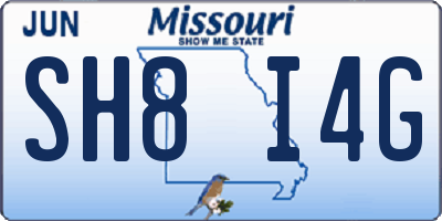 MO license plate SH8I4G