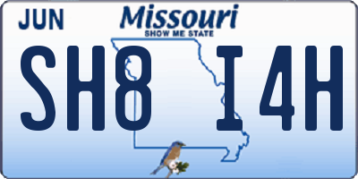 MO license plate SH8I4H