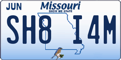 MO license plate SH8I4M