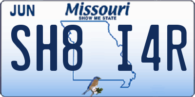 MO license plate SH8I4R