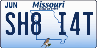 MO license plate SH8I4T