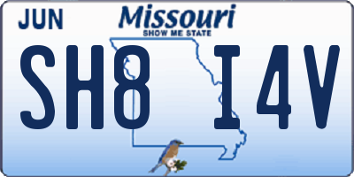 MO license plate SH8I4V