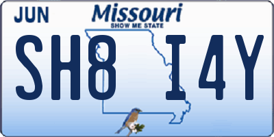 MO license plate SH8I4Y