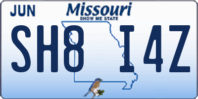 MO license plate SH8I4Z
