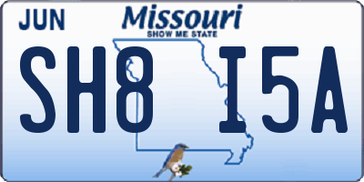 MO license plate SH8I5A