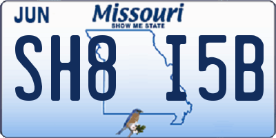 MO license plate SH8I5B