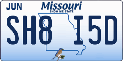 MO license plate SH8I5D