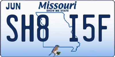 MO license plate SH8I5F