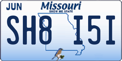 MO license plate SH8I5I