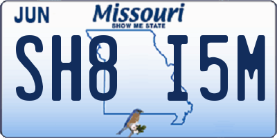 MO license plate SH8I5M