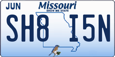 MO license plate SH8I5N