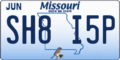MO license plate SH8I5P