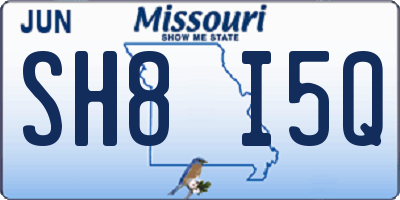 MO license plate SH8I5Q