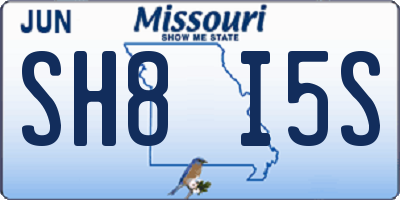 MO license plate SH8I5S