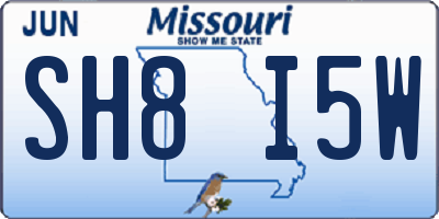 MO license plate SH8I5W