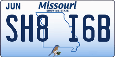 MO license plate SH8I6B