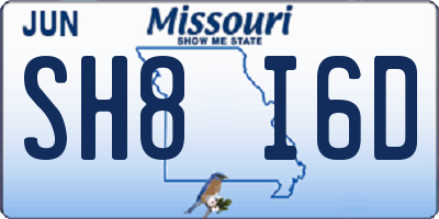 MO license plate SH8I6D