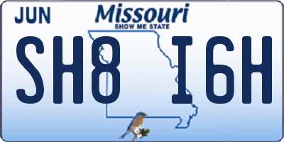 MO license plate SH8I6H