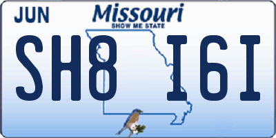 MO license plate SH8I6I