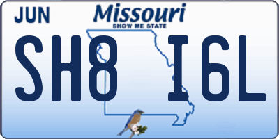 MO license plate SH8I6L