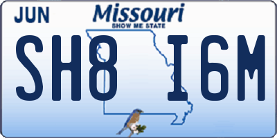 MO license plate SH8I6M