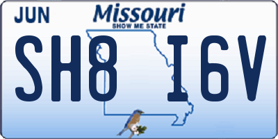 MO license plate SH8I6V