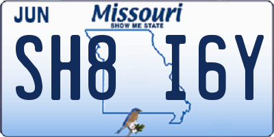 MO license plate SH8I6Y