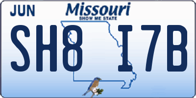 MO license plate SH8I7B