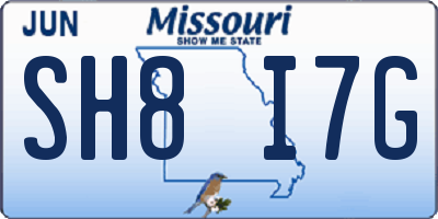 MO license plate SH8I7G
