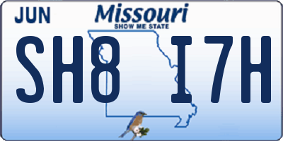 MO license plate SH8I7H