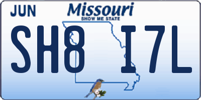 MO license plate SH8I7L