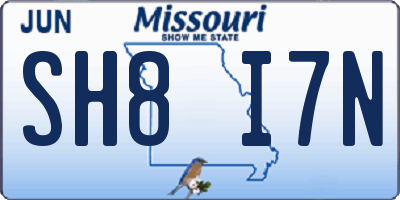 MO license plate SH8I7N