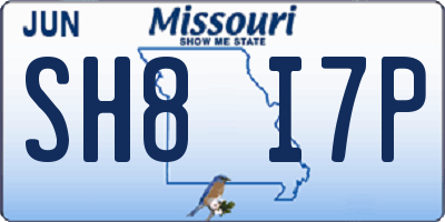 MO license plate SH8I7P