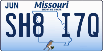 MO license plate SH8I7Q