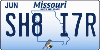 MO license plate SH8I7R