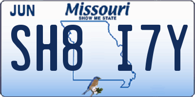 MO license plate SH8I7Y