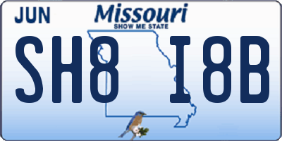 MO license plate SH8I8B
