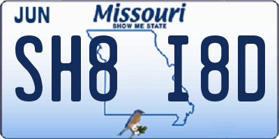 MO license plate SH8I8D