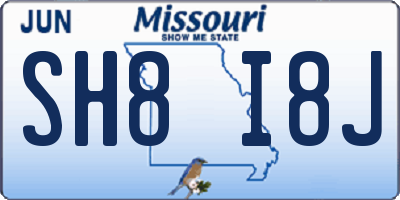 MO license plate SH8I8J