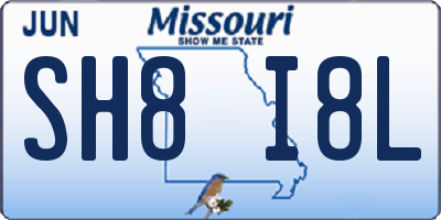MO license plate SH8I8L