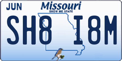 MO license plate SH8I8M
