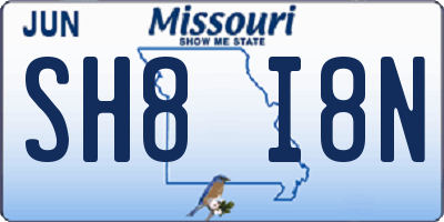 MO license plate SH8I8N